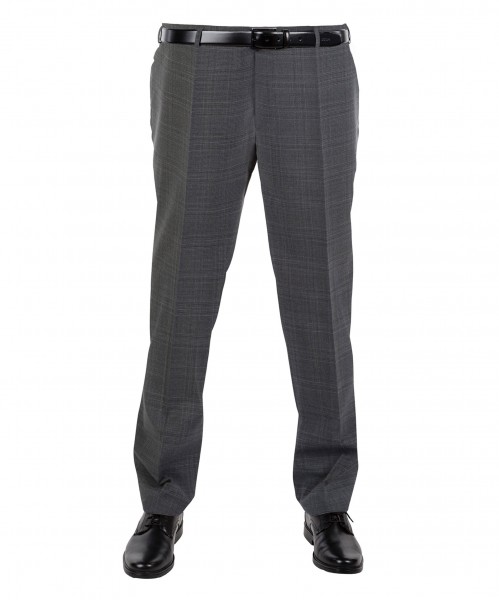 Anzug Hose Flat-Front in grau kariert